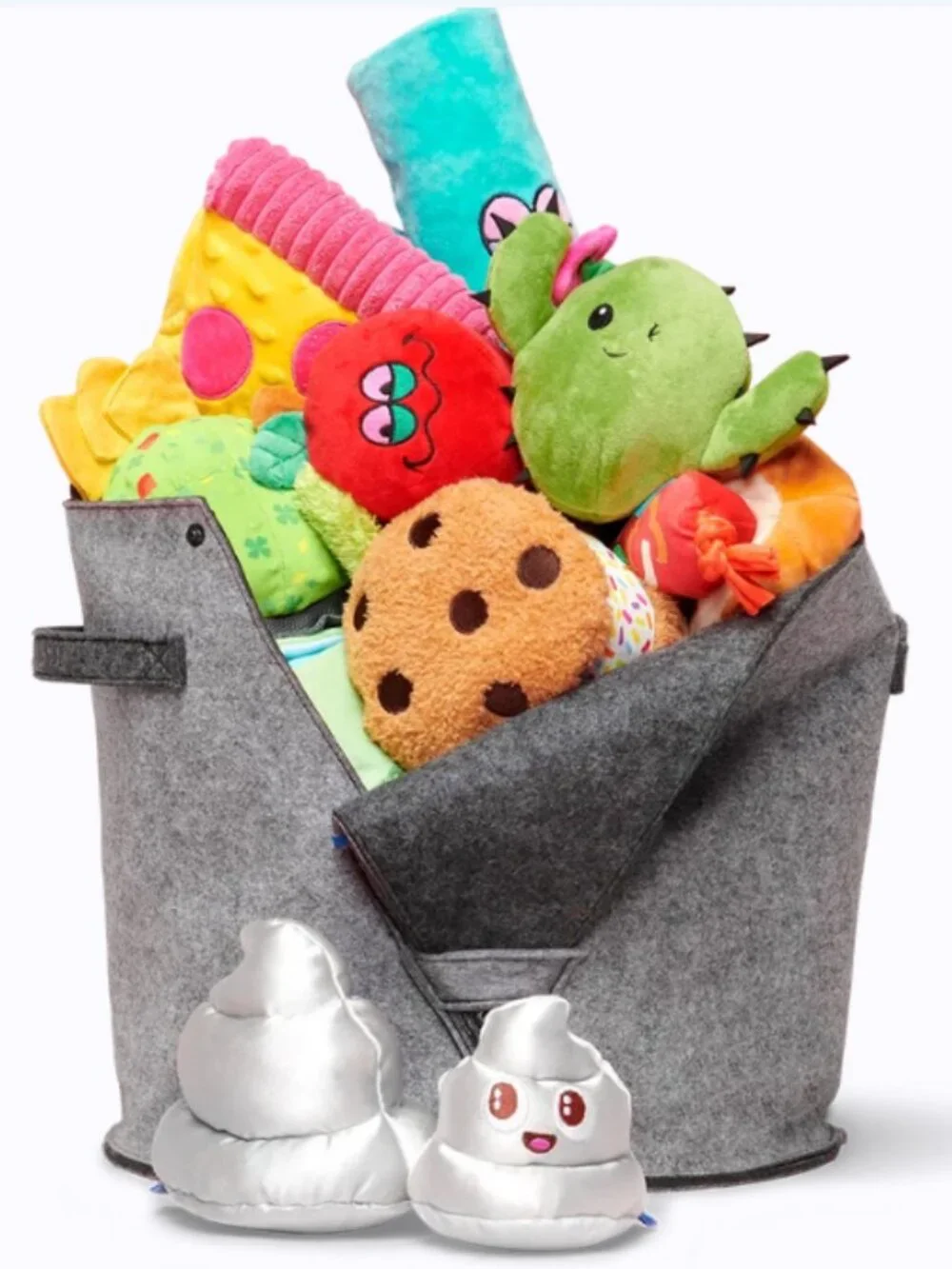 NEW Gray Bark Bag Storage Bin Dog Toys Gray Pet Supplies Container 12x13